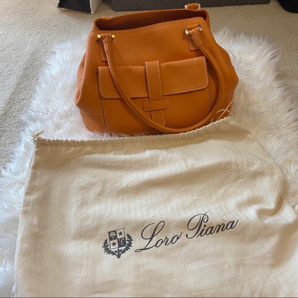 Loro Piana Fjord Leather Globe Bag